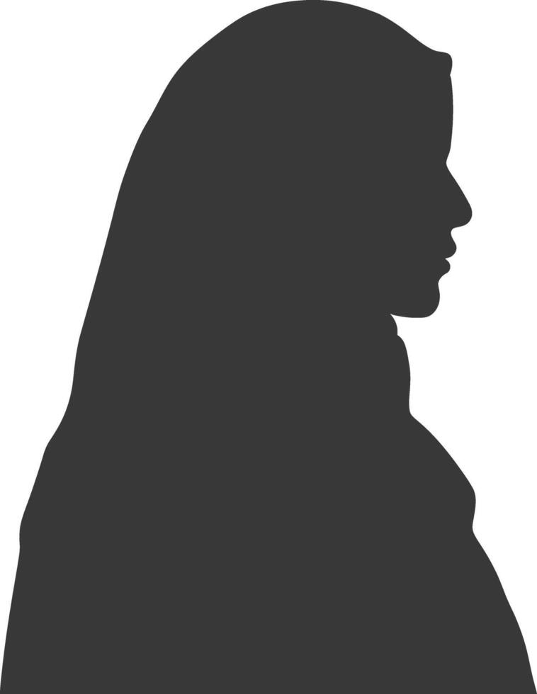 silueta hijab símbolo negro color solamente vector