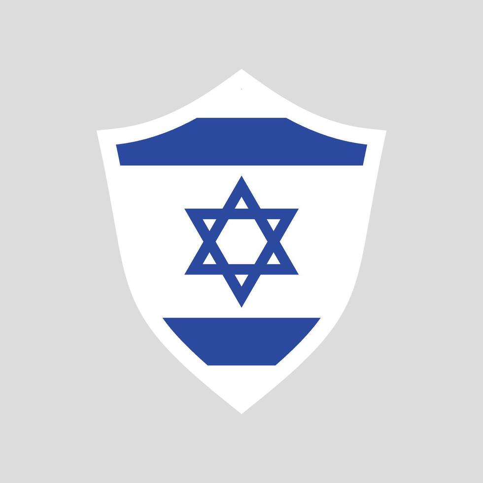 Israel Flag in Shield Shape Frame vector