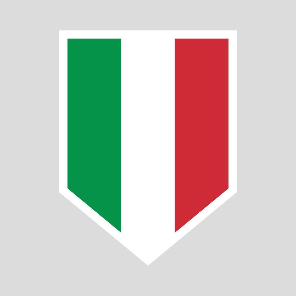 Italy Flag in Shield Shape Frame vector