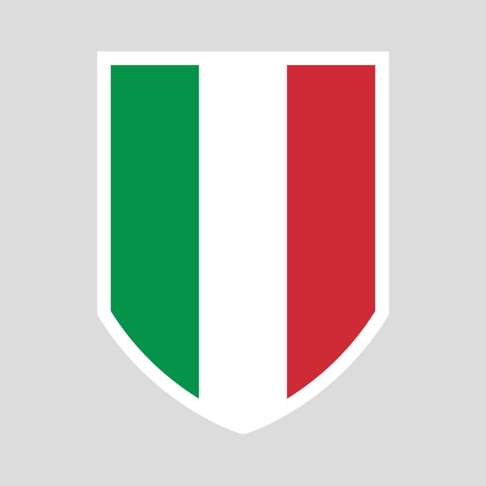 Italia bandera en proteger forma marco vector