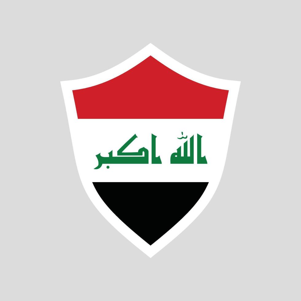 Iraq Flag in Shield Shape Frame vector