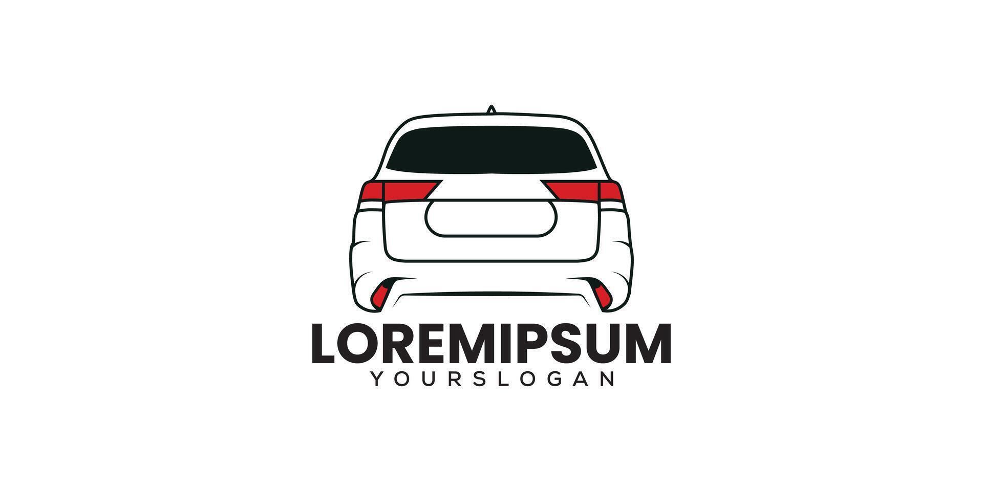 Car back Minimal Line art logo vector
