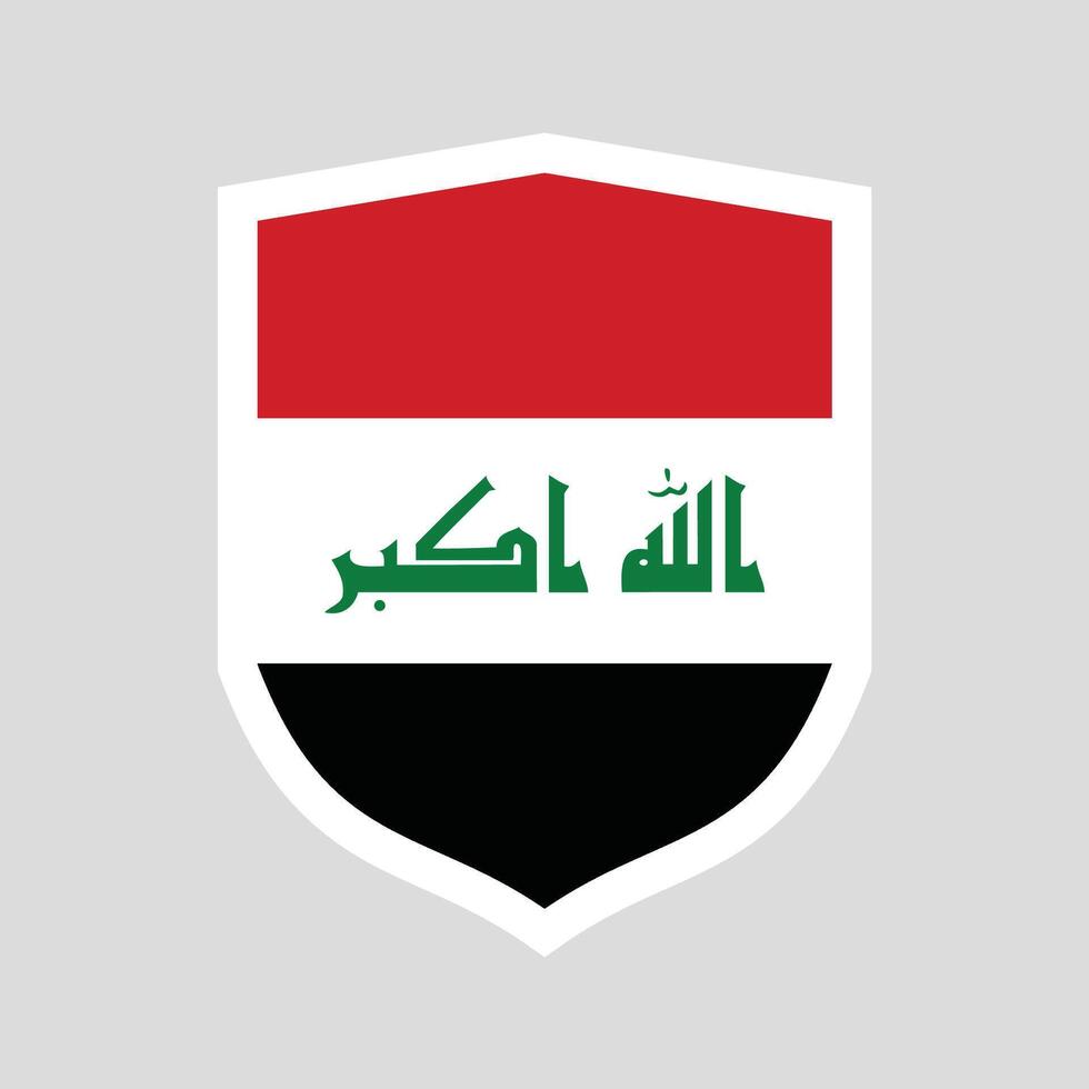 Iraq Flag in Shield Shape Frame vector