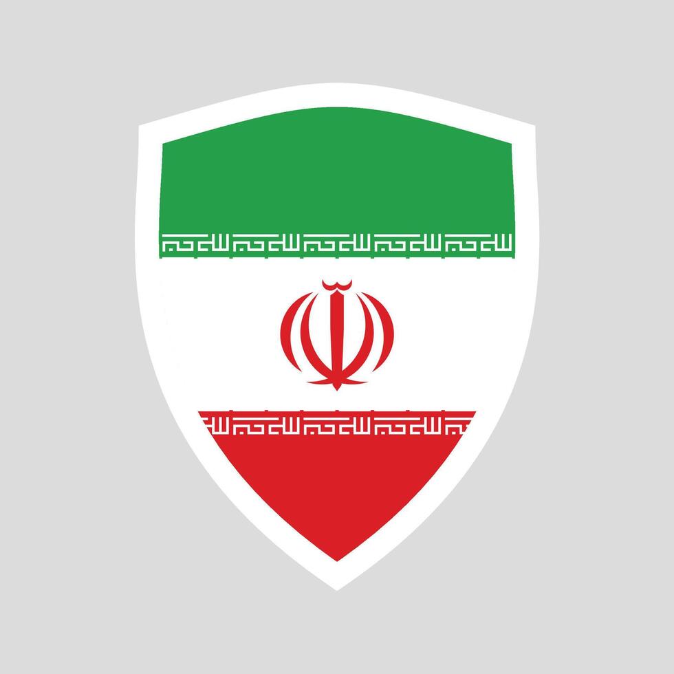 Iran Flag in Shield Shape Frame vector