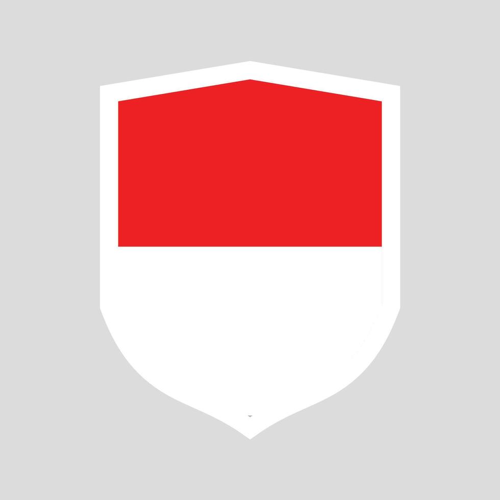 Indonesia Flag in Shield Shape Frame vector