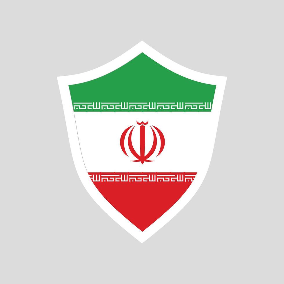 Iran Flag in Shield Shape Frame vector