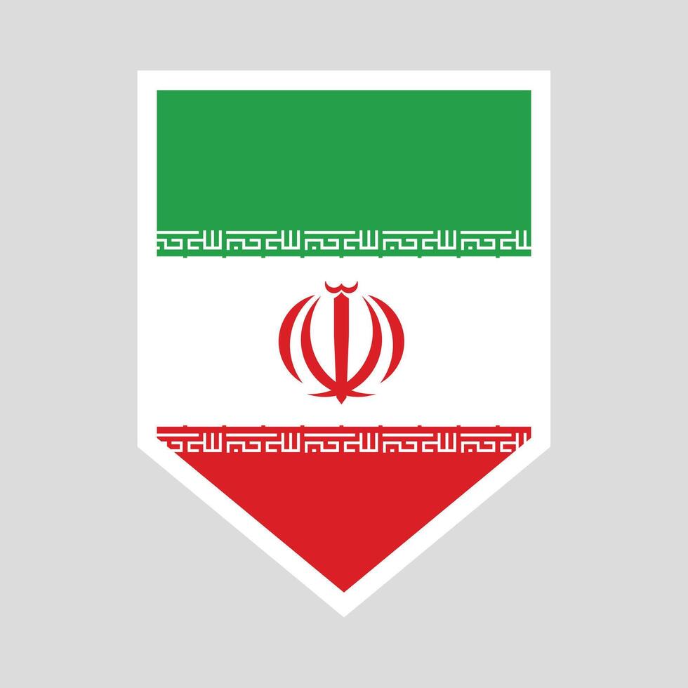 Iran Flag in Shield Shape Frame vector