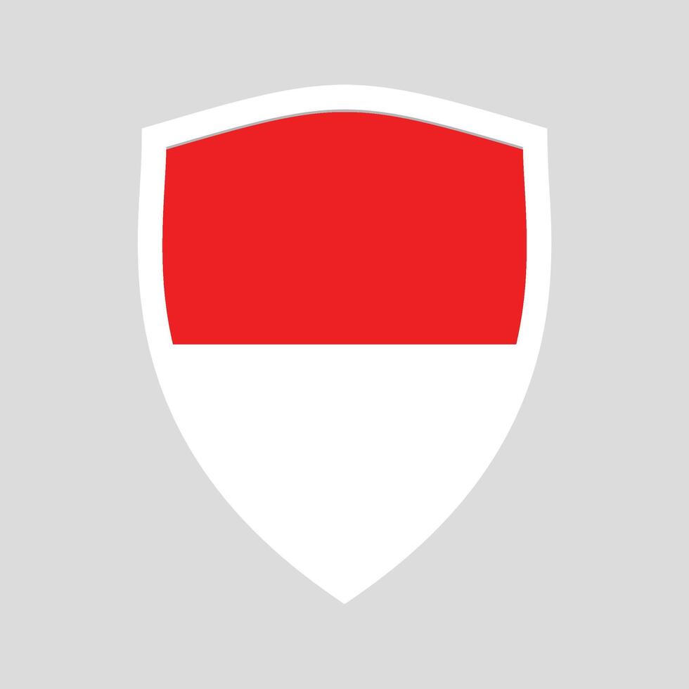 Indonesia Flag in Shield Shape Frame vector
