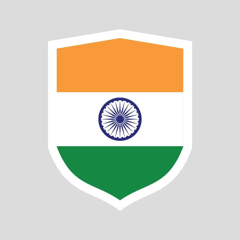 India Flag in Shield Shape Frame vector
