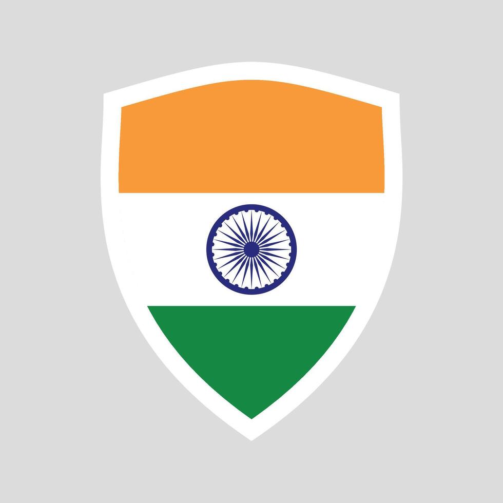 India Flag in Shield Shape Frame vector