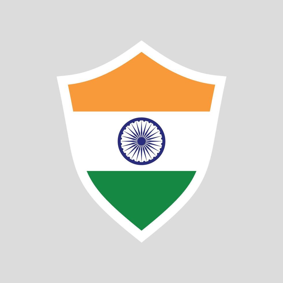 India Flag in Shield Shape Frame vector