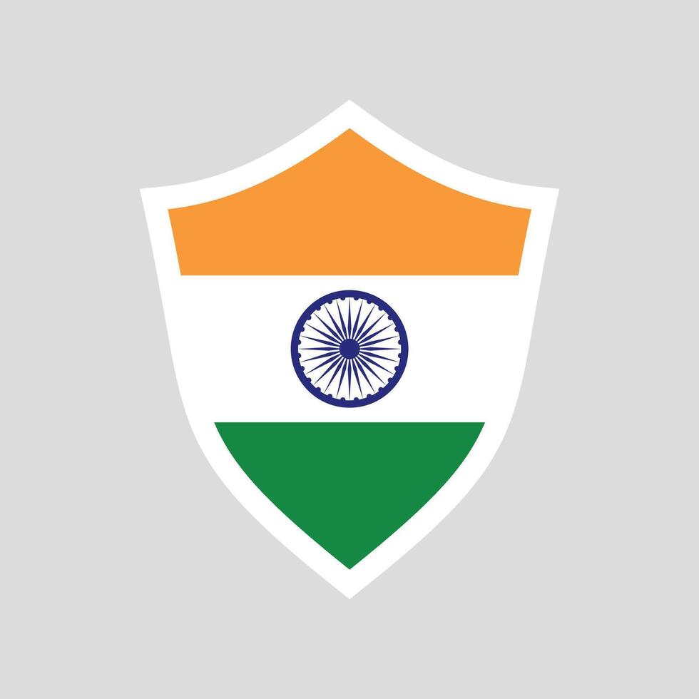 India bandera en proteger forma marco vector