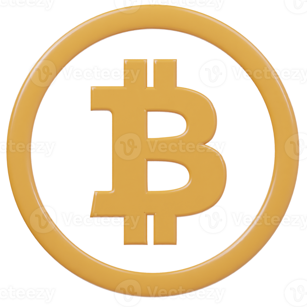 Bitcoin icon 3d render illustration png