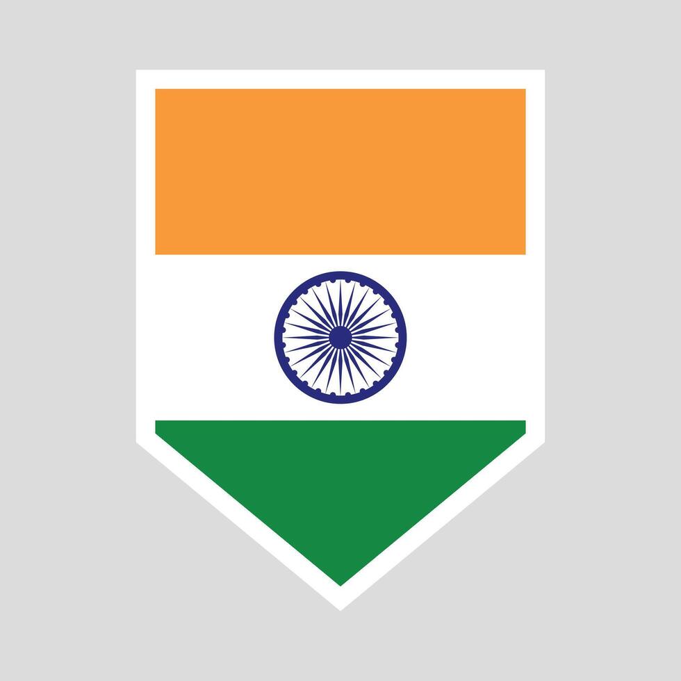 India Flag in Shield Shape Frame vector