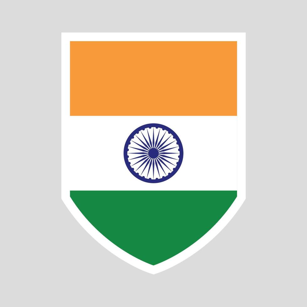 India Flag in Shield Shape Frame vector