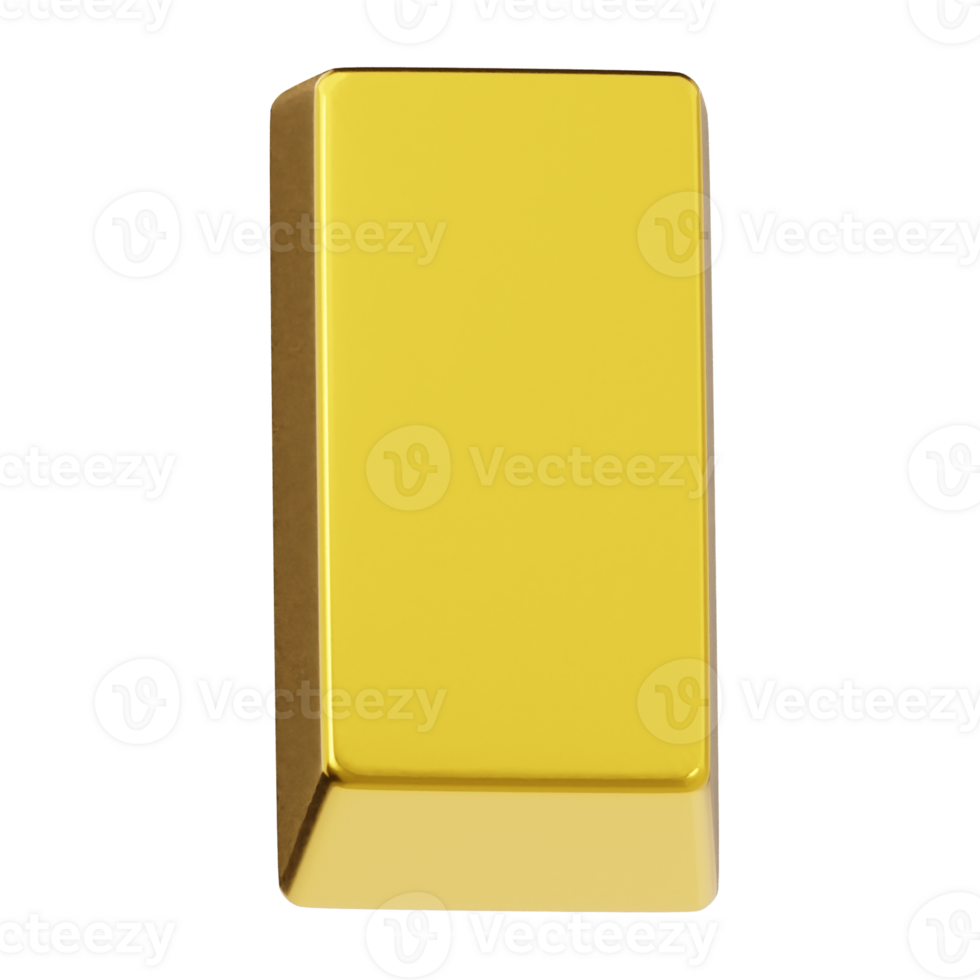 Gold bar icon 3d render illustration png