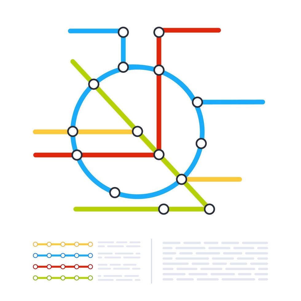 Metro subway city map. Underground transport system. Public transport vector