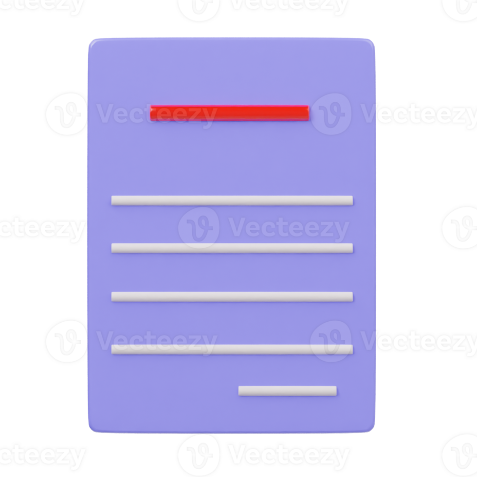 Paper icon 3d render illustration png