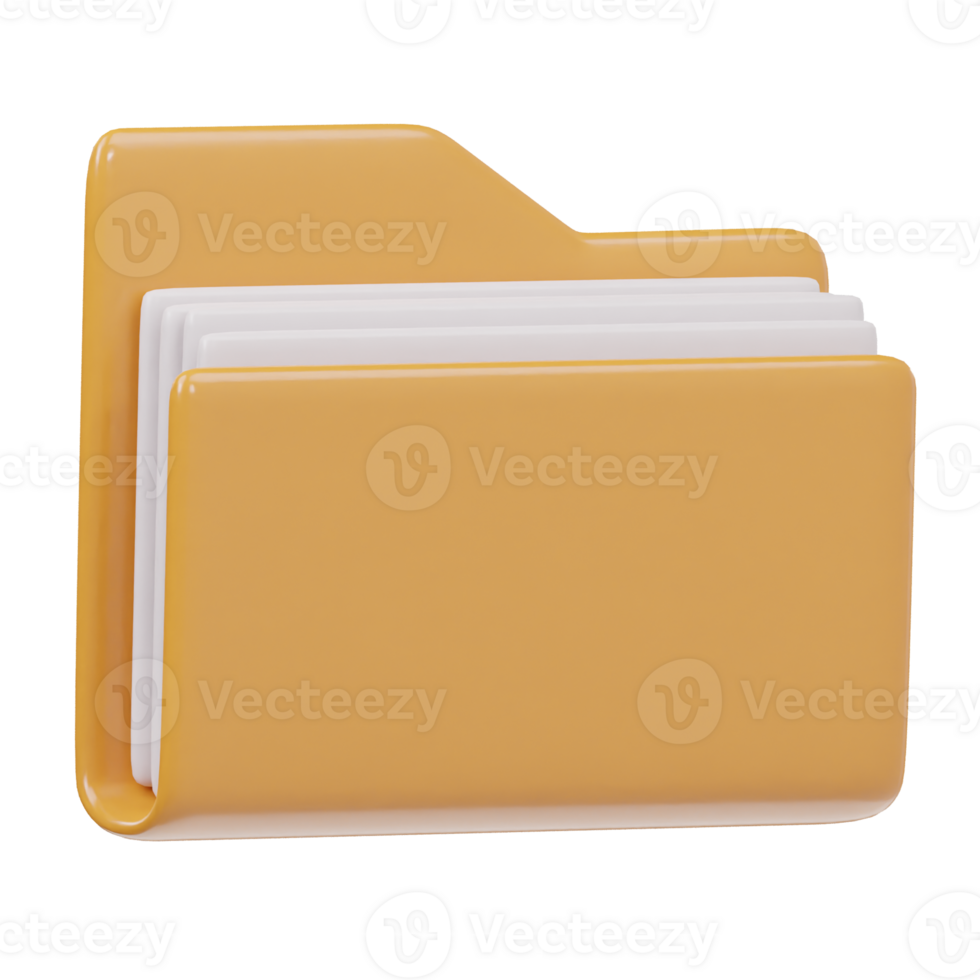 Folder icon 3d render illustration png