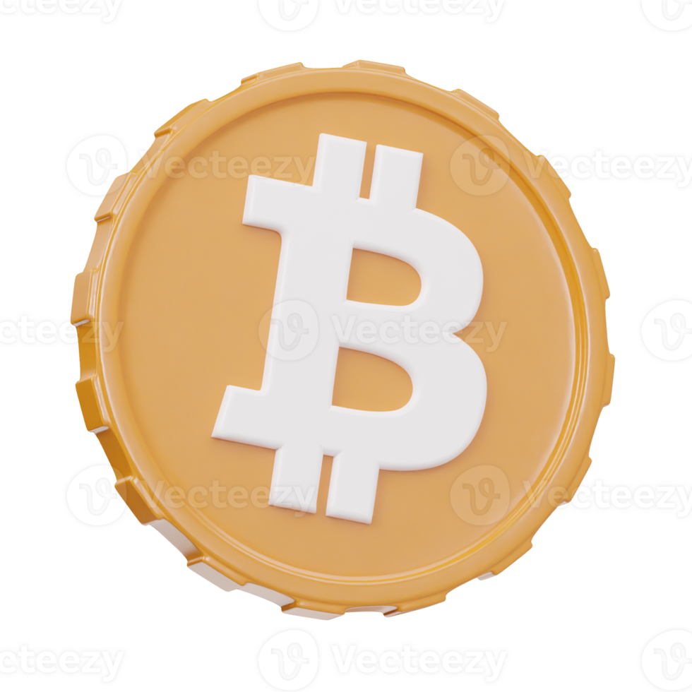 Bitcoin icon 3d render illustration png