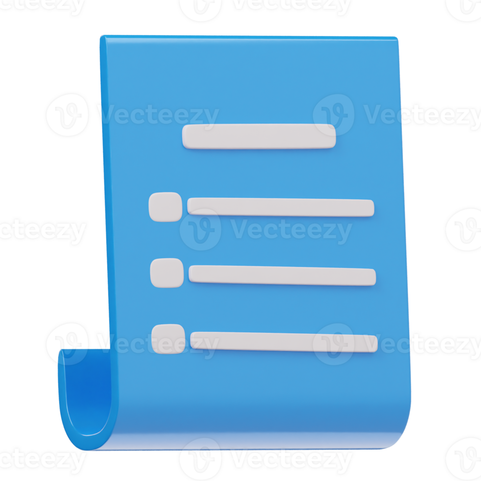 Paper icon 3d render illustration png