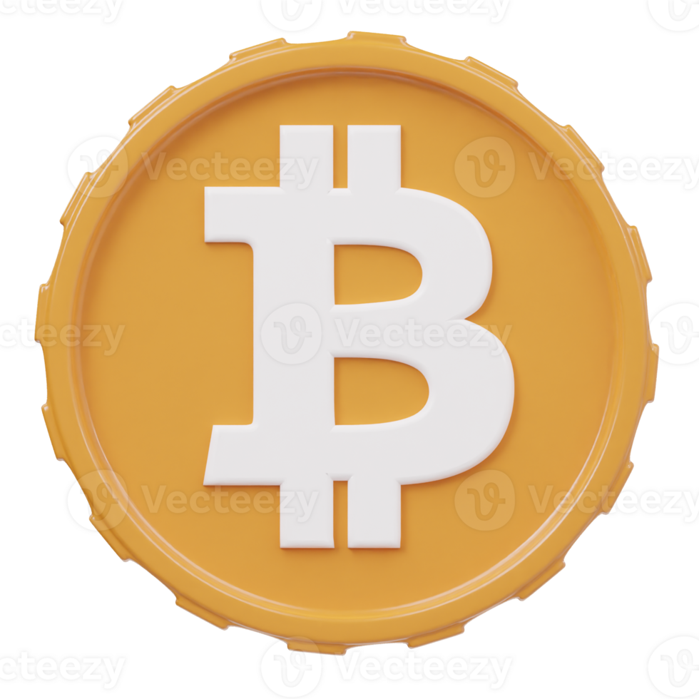 Bitcoin icon 3d render illustration png