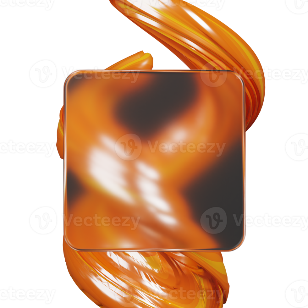 3d rendering of glassmorphism design with abstract root shapes png