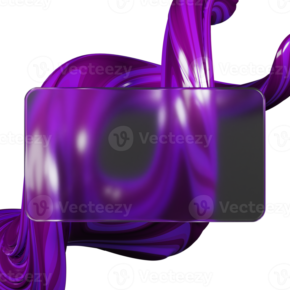 3d rendering of glassmorphism design with abstract root shapes png