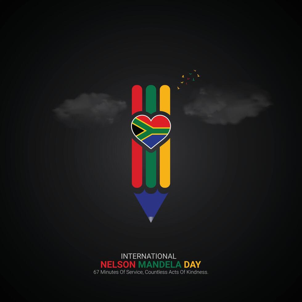 nelson mandela international day creative ads design. nelson mandela international day, july 18, , 3d illustration vector