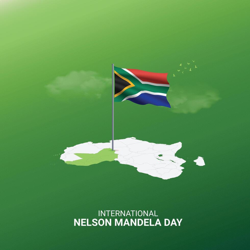 nelson mandela international day creative ads design. nelson mandela international day, july 18, , 3d illustration vector