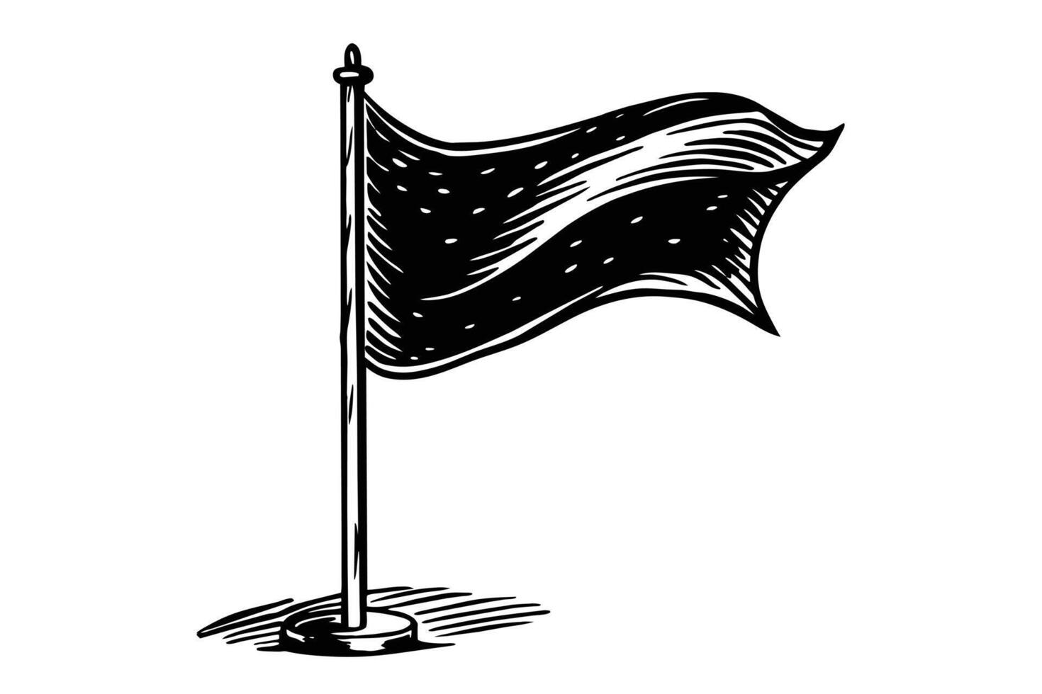 Silhouette of a developing flag vector