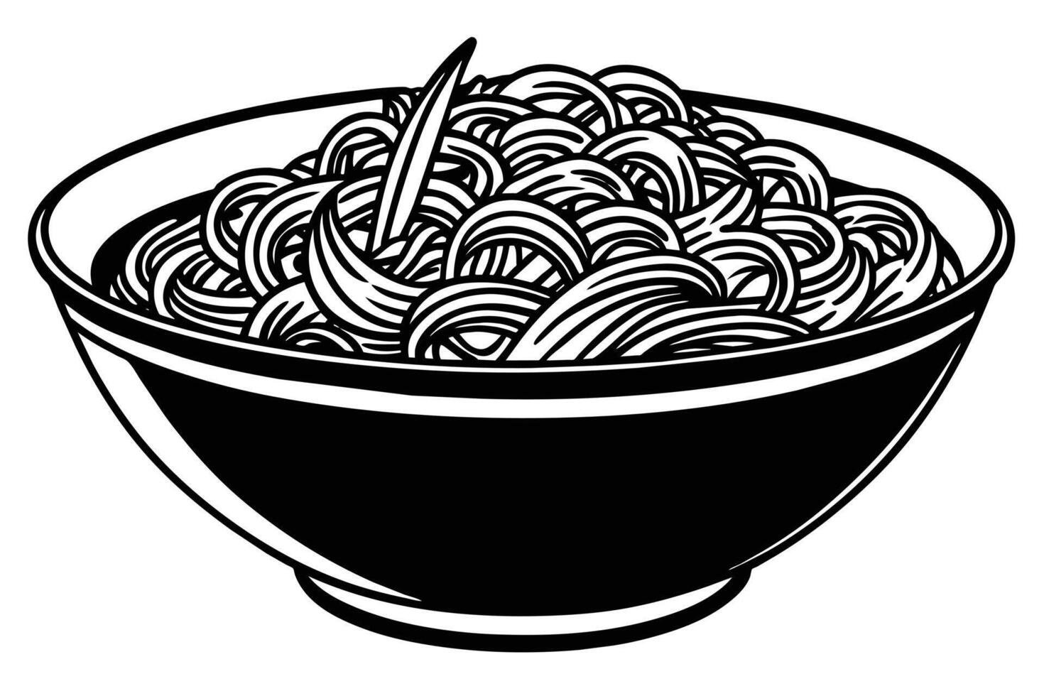 Hand drawn bowl of noodles design vector