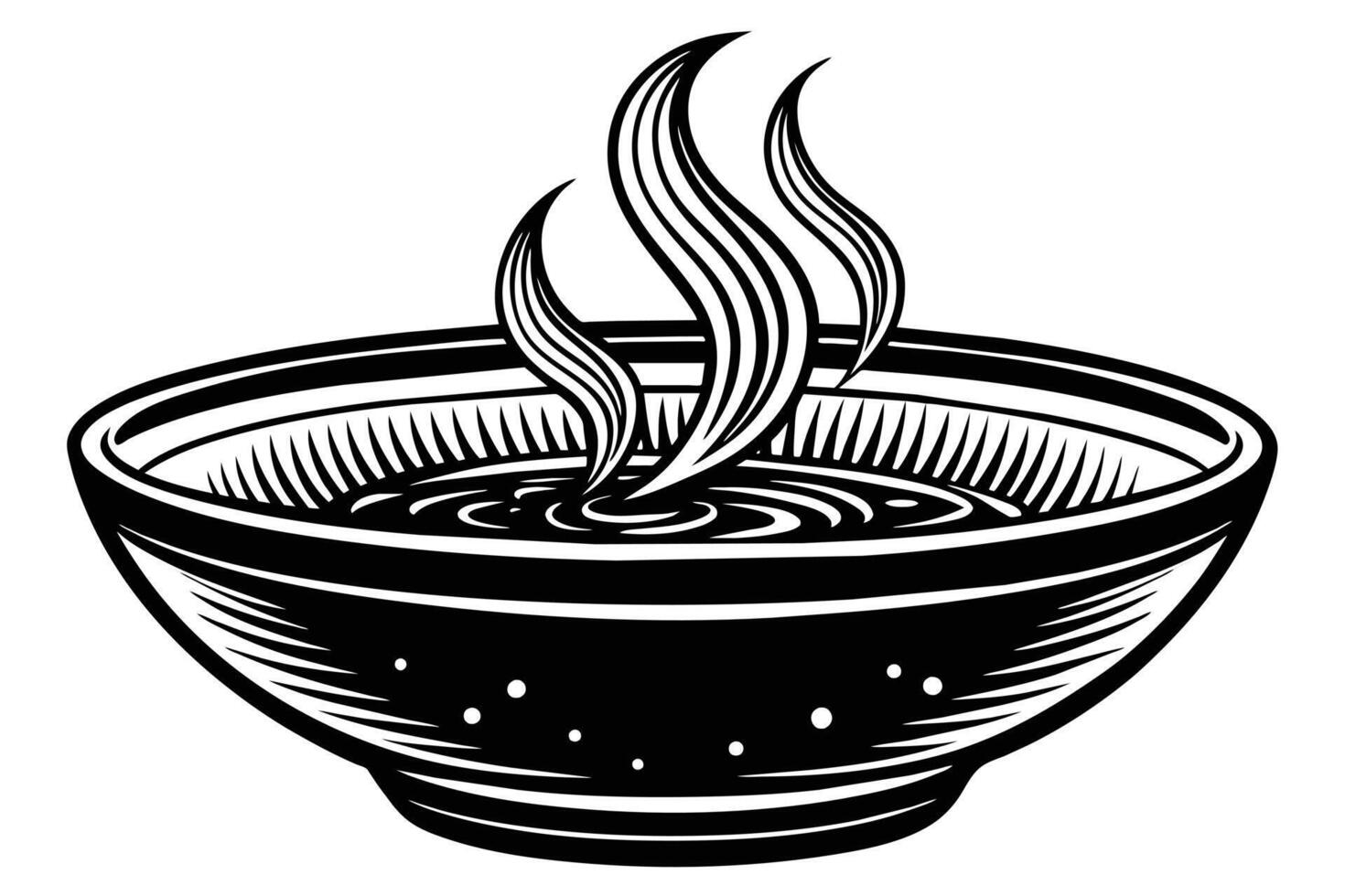 caliente sopa cuenco plato diseño vector