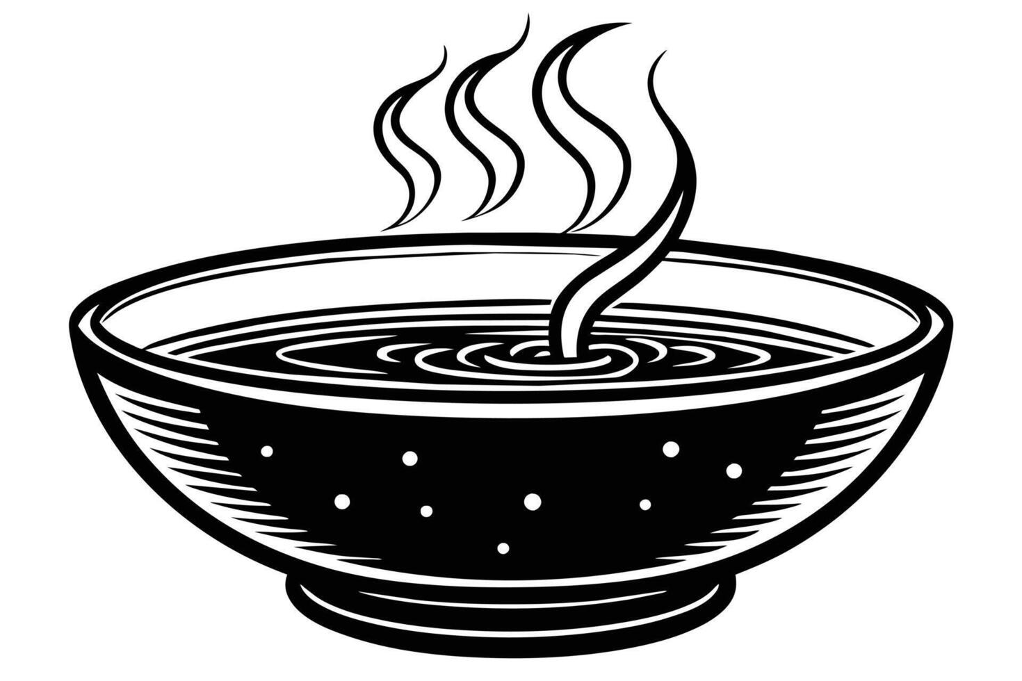 Hot Soup Bowl Plate design vector