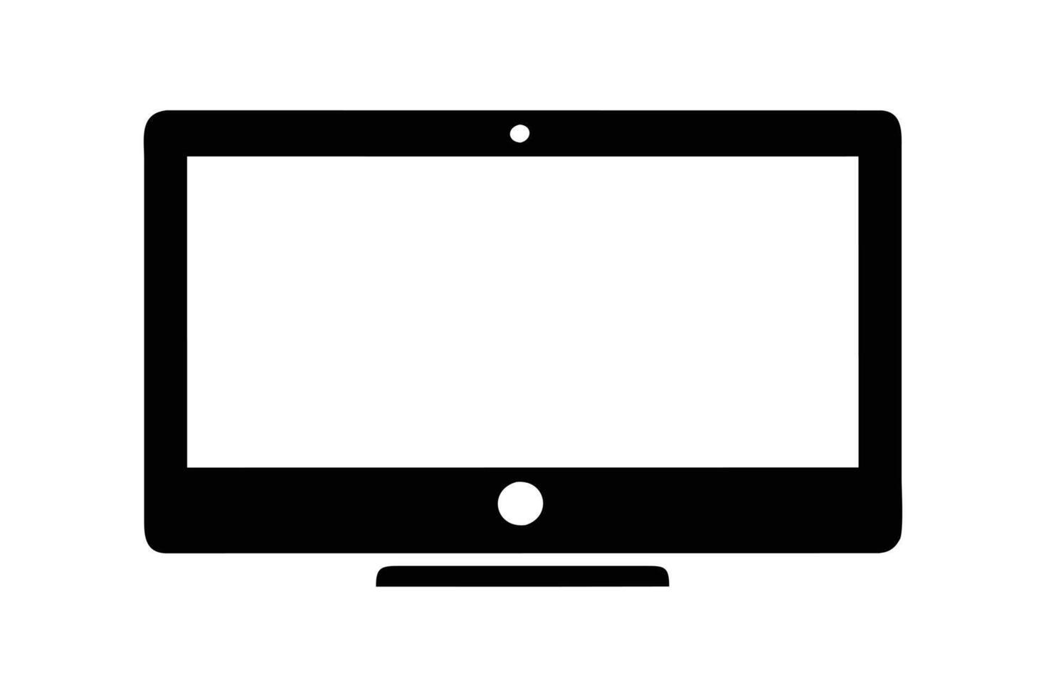 Electronic devices with white blank screens - computer monitor design vector