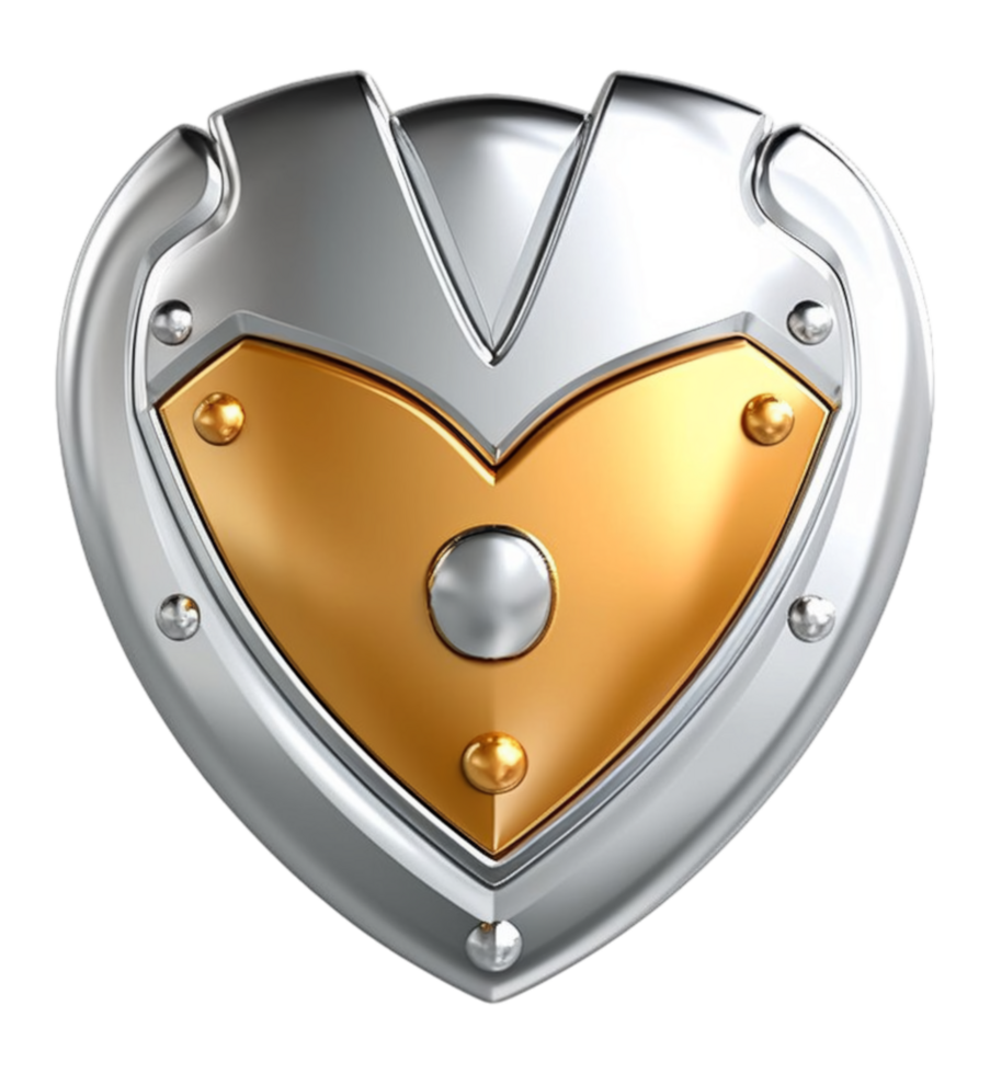 3d shield element, protection or security symbol icon, generated ai png