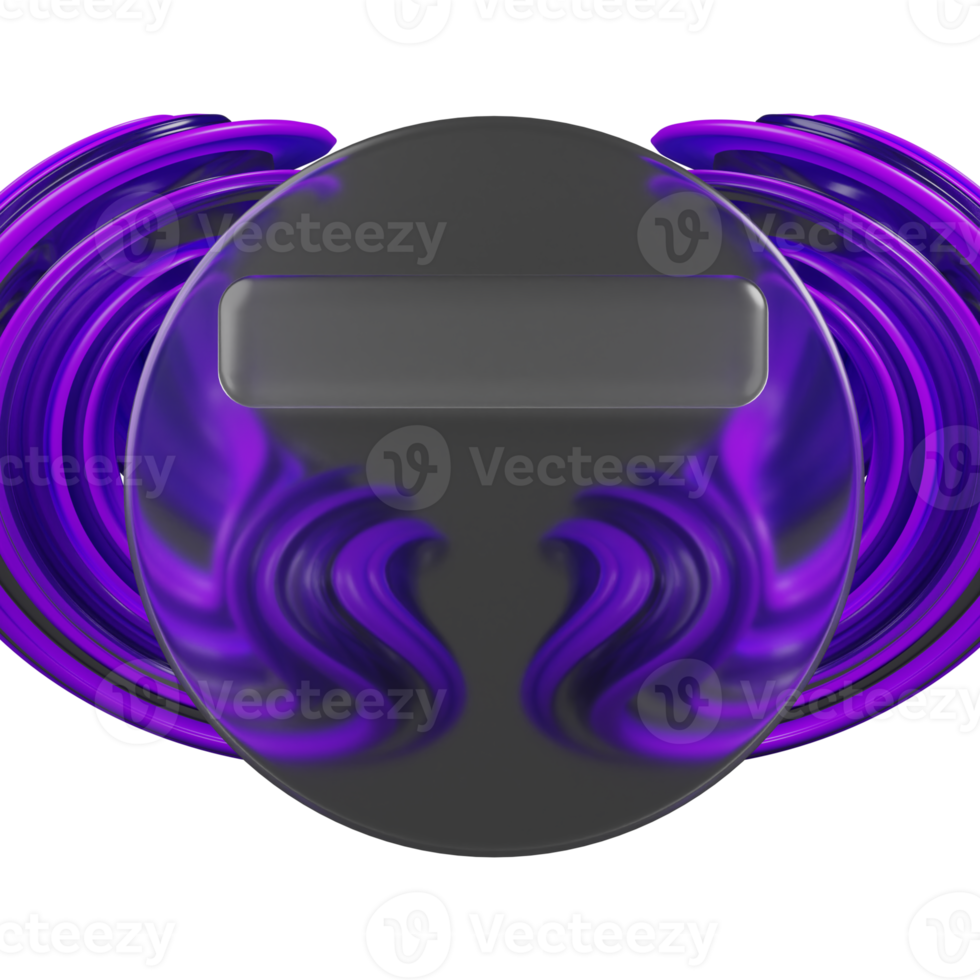 3d rendering circle glassmorphism with abstract wing png