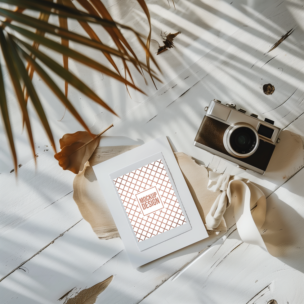 Polaroid mockup design template psd