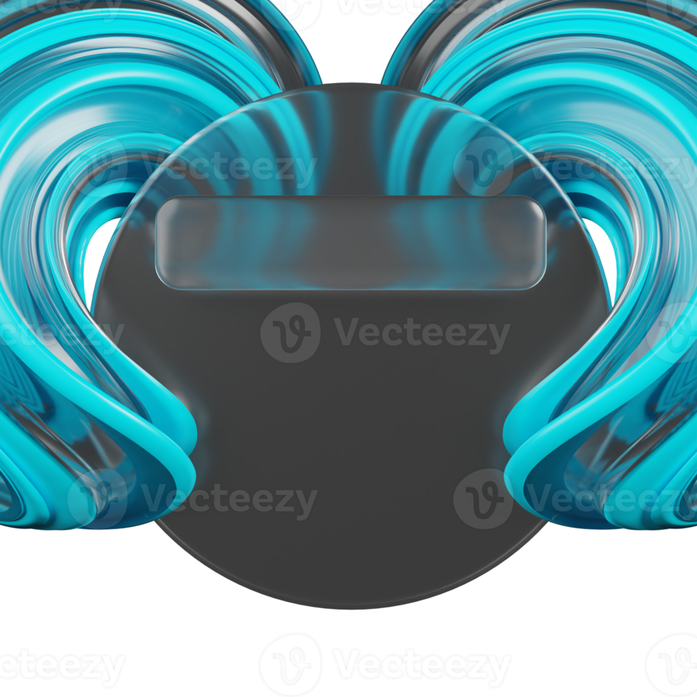 3d rendering circle glassmorphism with abstract wing png