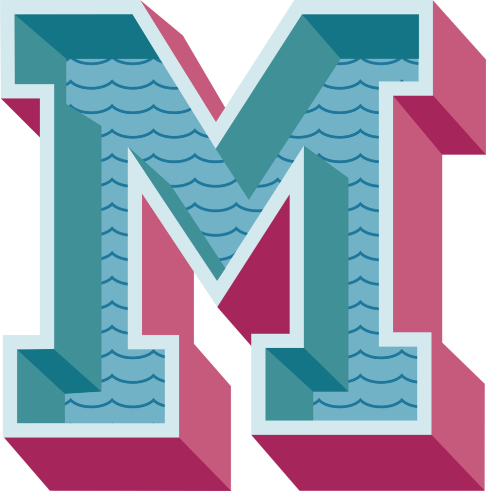 Vintage Alphabet Lettering M png