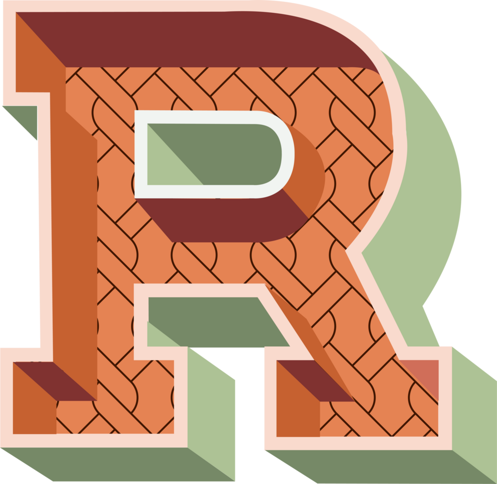 Vintage Alphabet Lettering R png