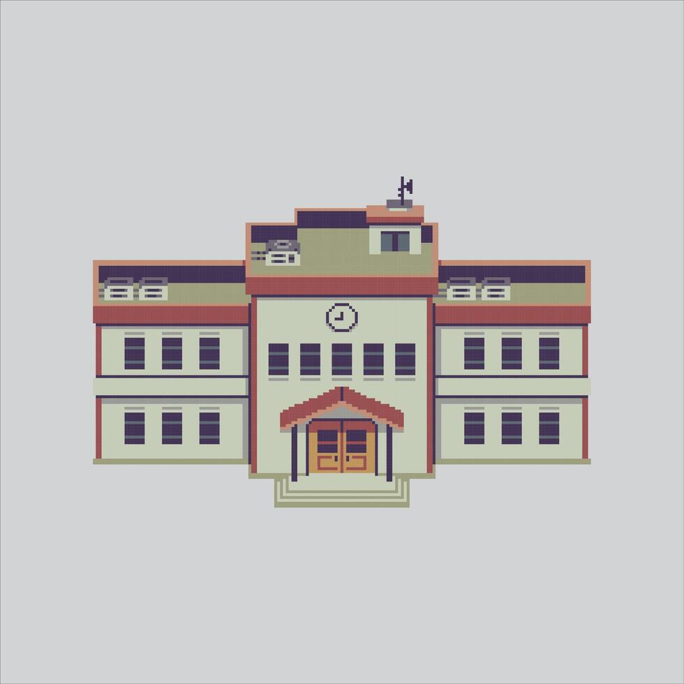 Pixel art illustration School. Pixelated School. School class Building pixelated for the pixel art game and icon for website and game. old school retro. vector