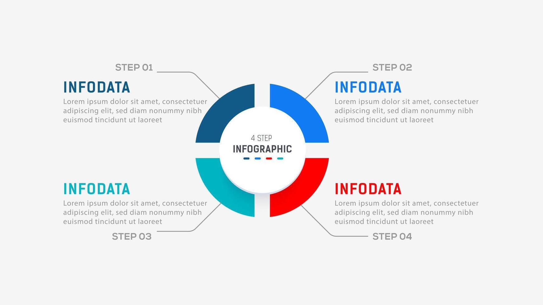 Four Step Infographic element design template for presentation. process diagram and presentations step, workflow layout, banner, flow chart, info graphic illustration. vector