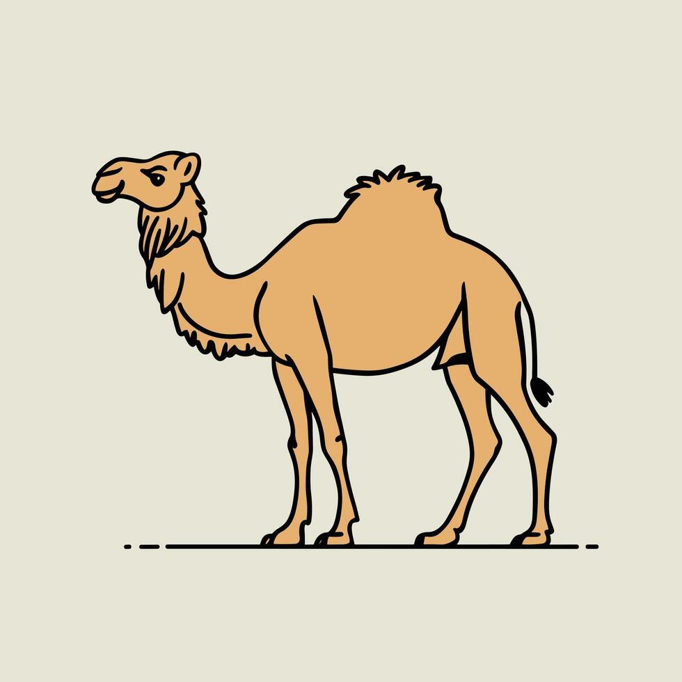 Cartoon camel isolated on white background vector