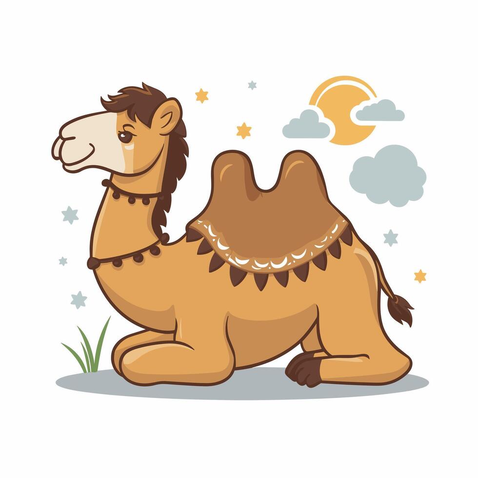 Cartoon camel isolated on white background vector