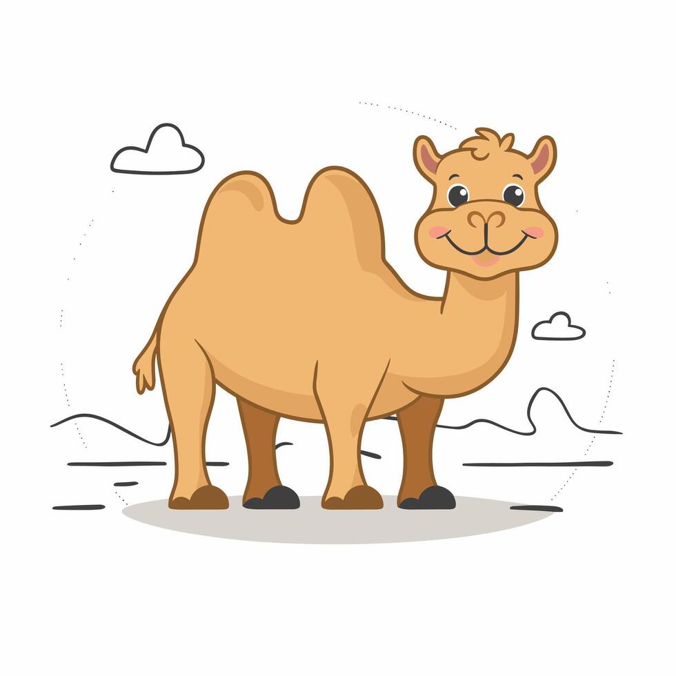 Cartoon camel isolated on white background vector
