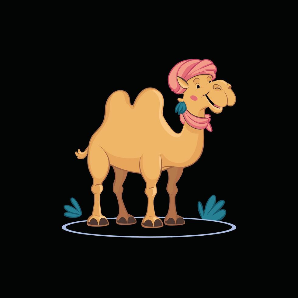 Cartoon camel isolated on white background vector