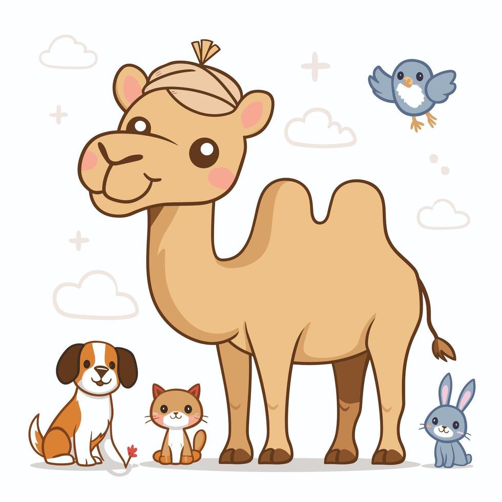 camello de dibujos animados aislado sobre fondo blanco vector
