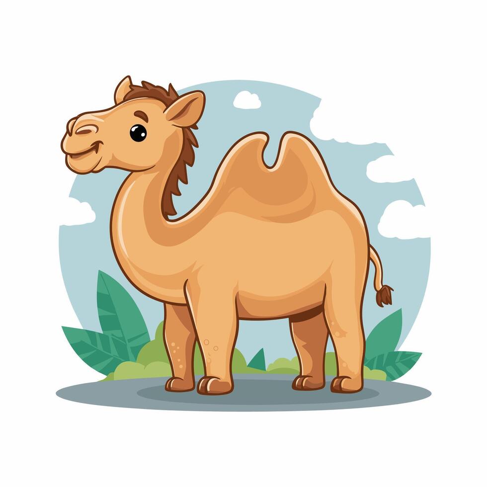 Cartoon camel isolated on white background vector