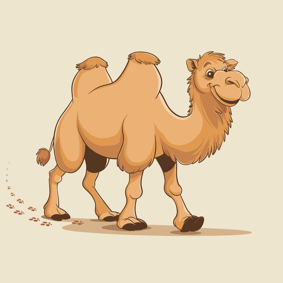 Cartoon camel isolated on white background vector
